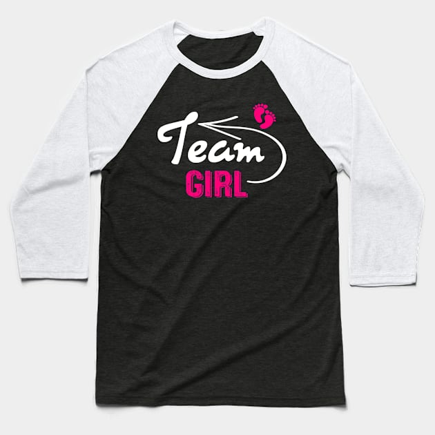 Funny Gender Reveal Team Girl Pink Pregnancy Announcement Baseball T-Shirt by nvqdesigns